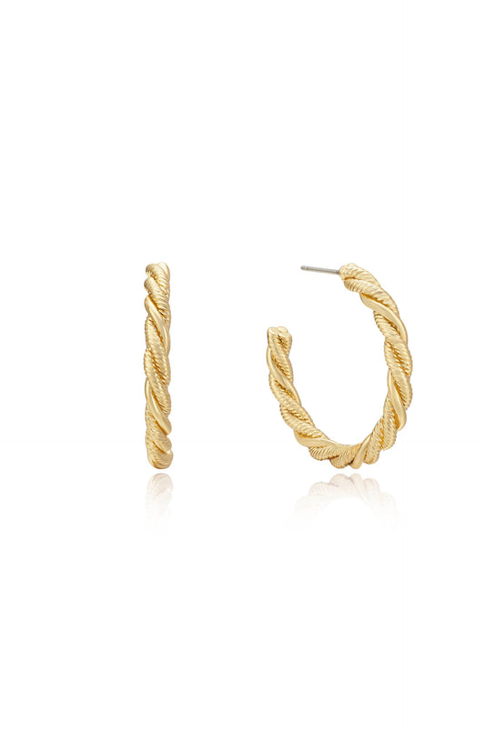 Spun Strands Hoop Earrings - 18k Gold Plated | Ettika