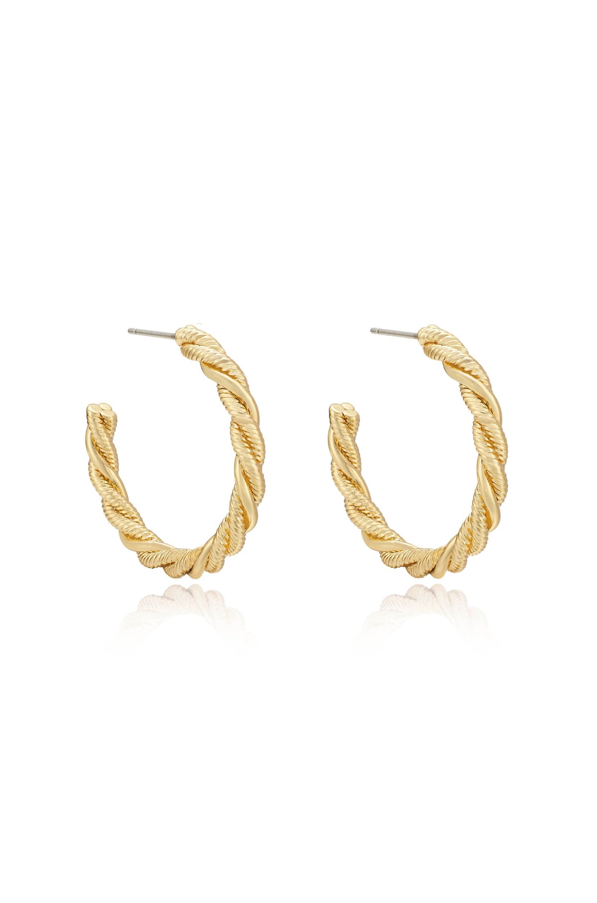 Spun Strands Hoop Earrings - 18k Gold Plated | Ettika