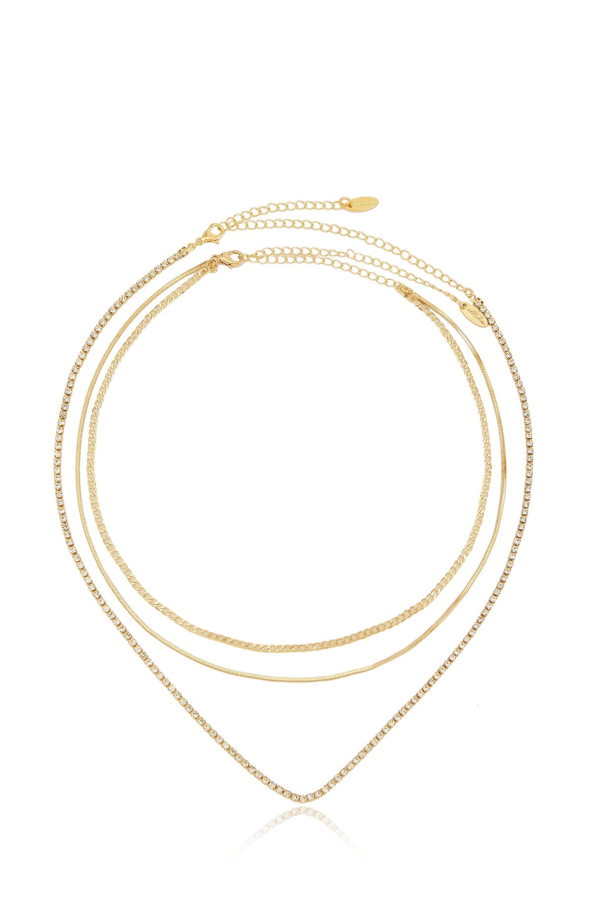 Minimal Layers Crystal Necklace - Clear Crystals | Ettika