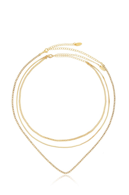 Minimal Layers Crystal Necklace - Clear Crystals | Ettika