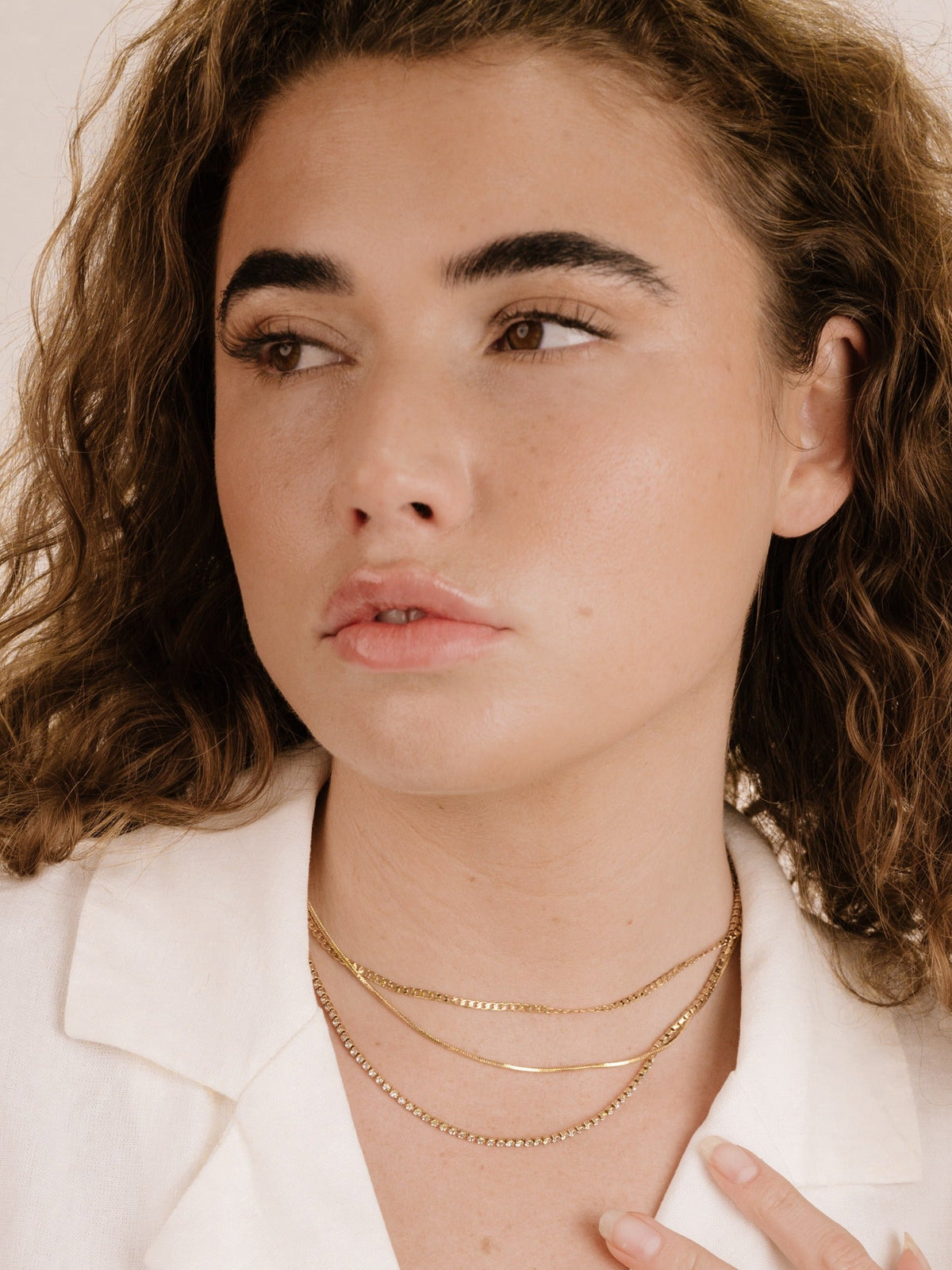 Minimal Layers Crystal Necklace - Clear Crystals | Ettika