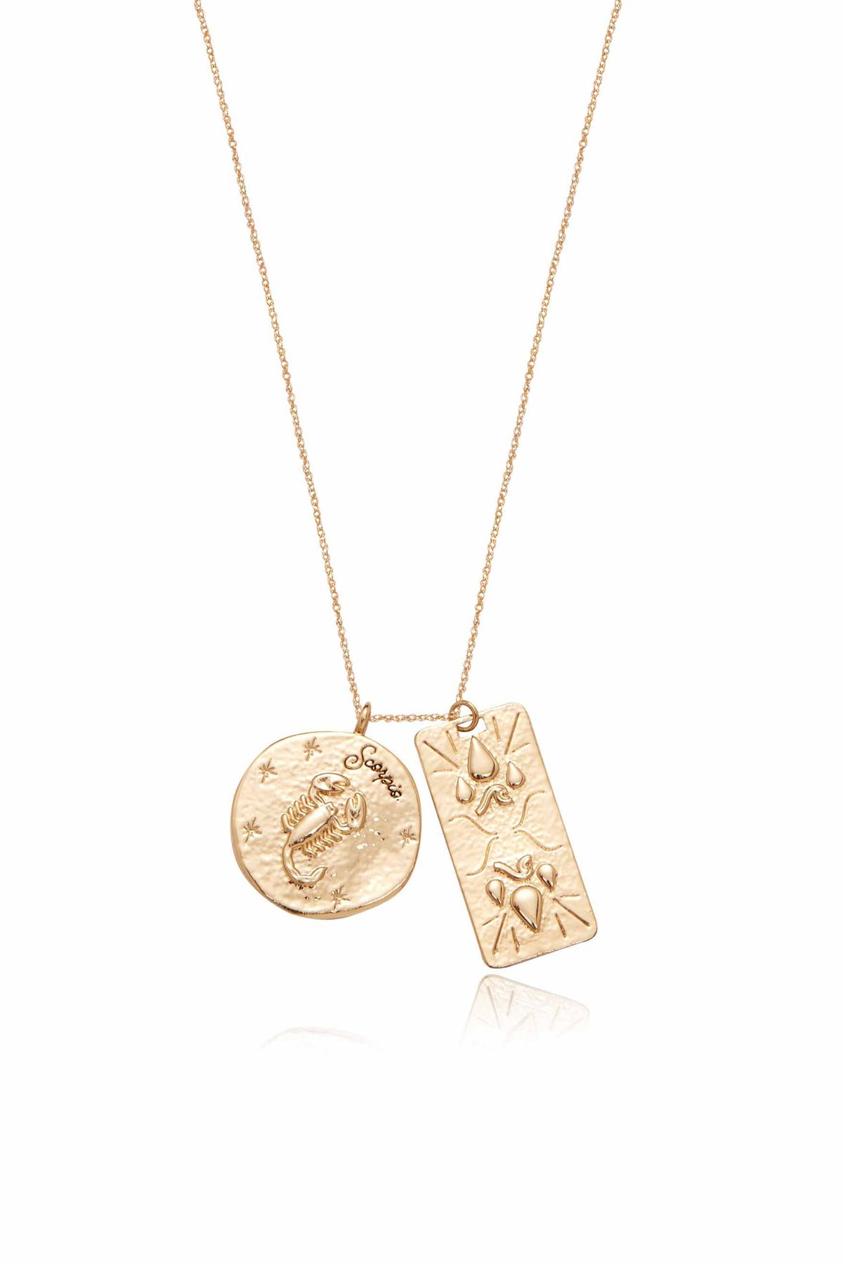 Zodiac Double Medallion Necklace - Aquarius | Ettika