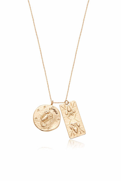 Zodiac Double Medallion Necklace - Aquarius | Ettika