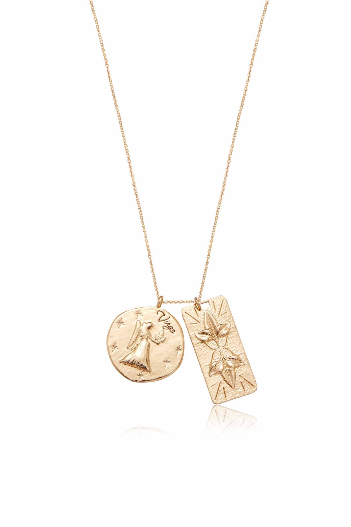 Zodiac Double Medallion Necklace - Aquarius | Ettika