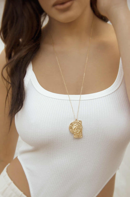 Zodiac Double Medallion Necklace - Aquarius | Ettika