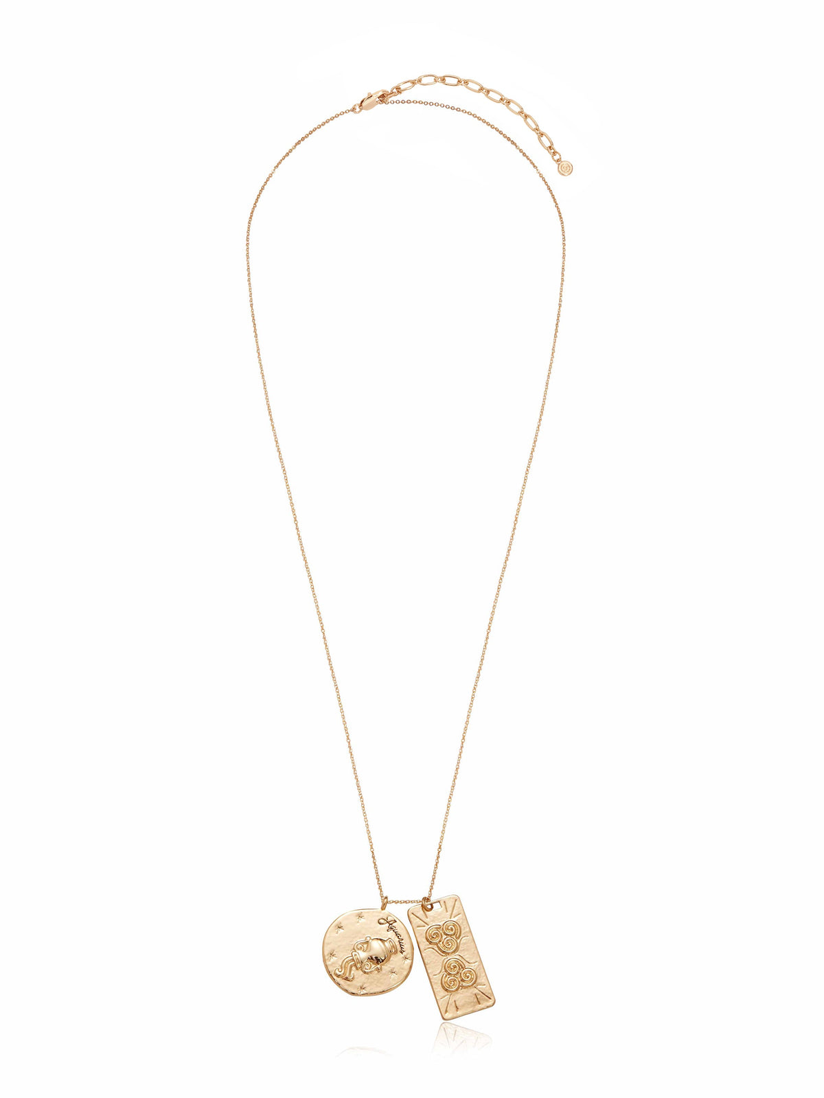 Zodiac Double Medallion Necklace - Aquarius | Ettika