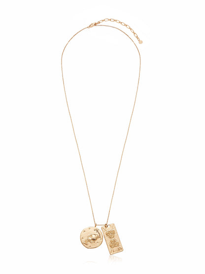 Zodiac Double Medallion Necklace - Aquarius | Ettika