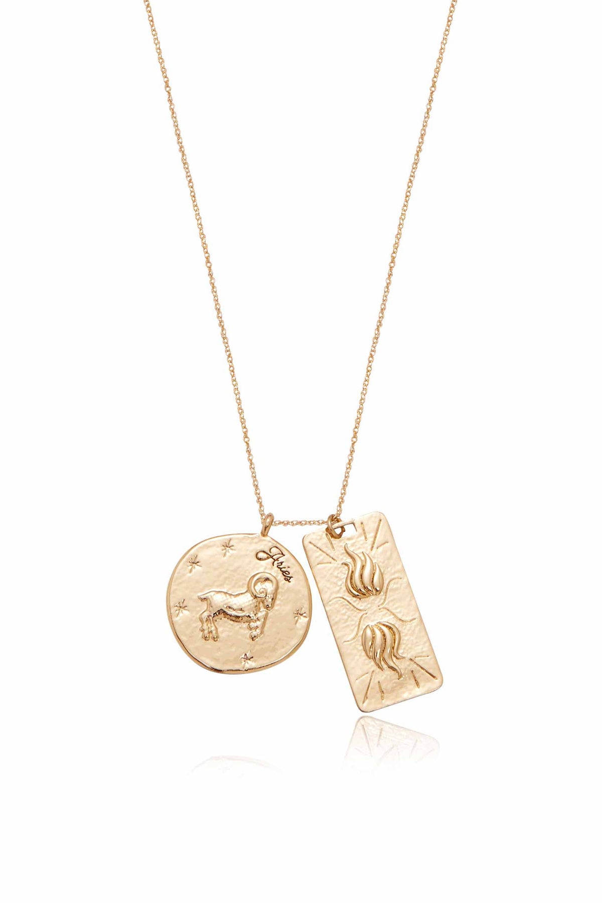 Zodiac Double Medallion Necklace - Aquarius | Ettika