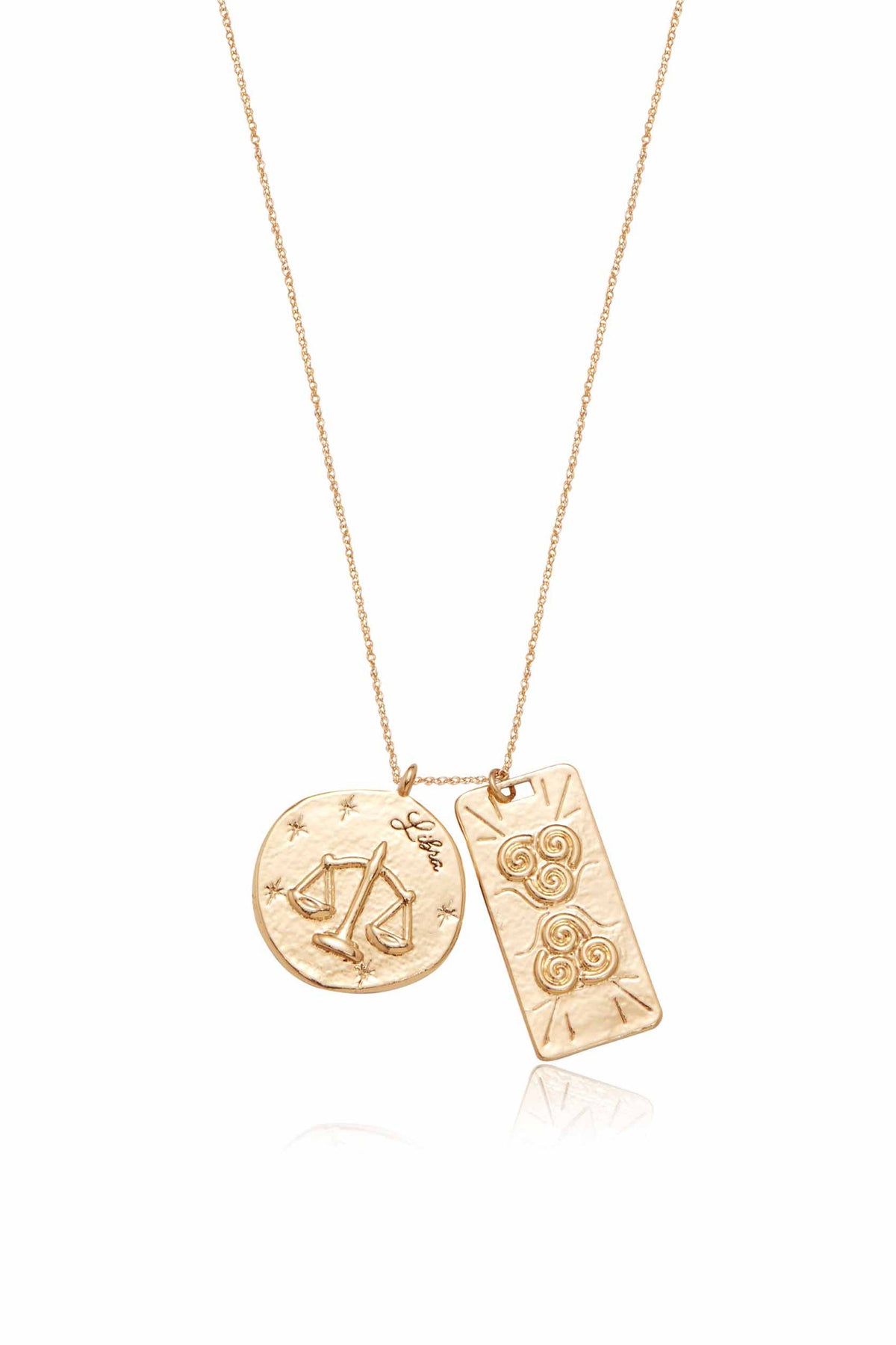 Zodiac Double Medallion Necklace - Aquarius | Ettika