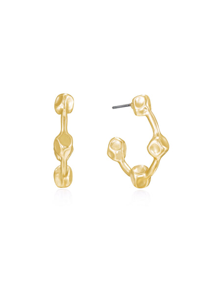 Free Form Ball Hoop Earrings - 18k Gold Plated | Ettika