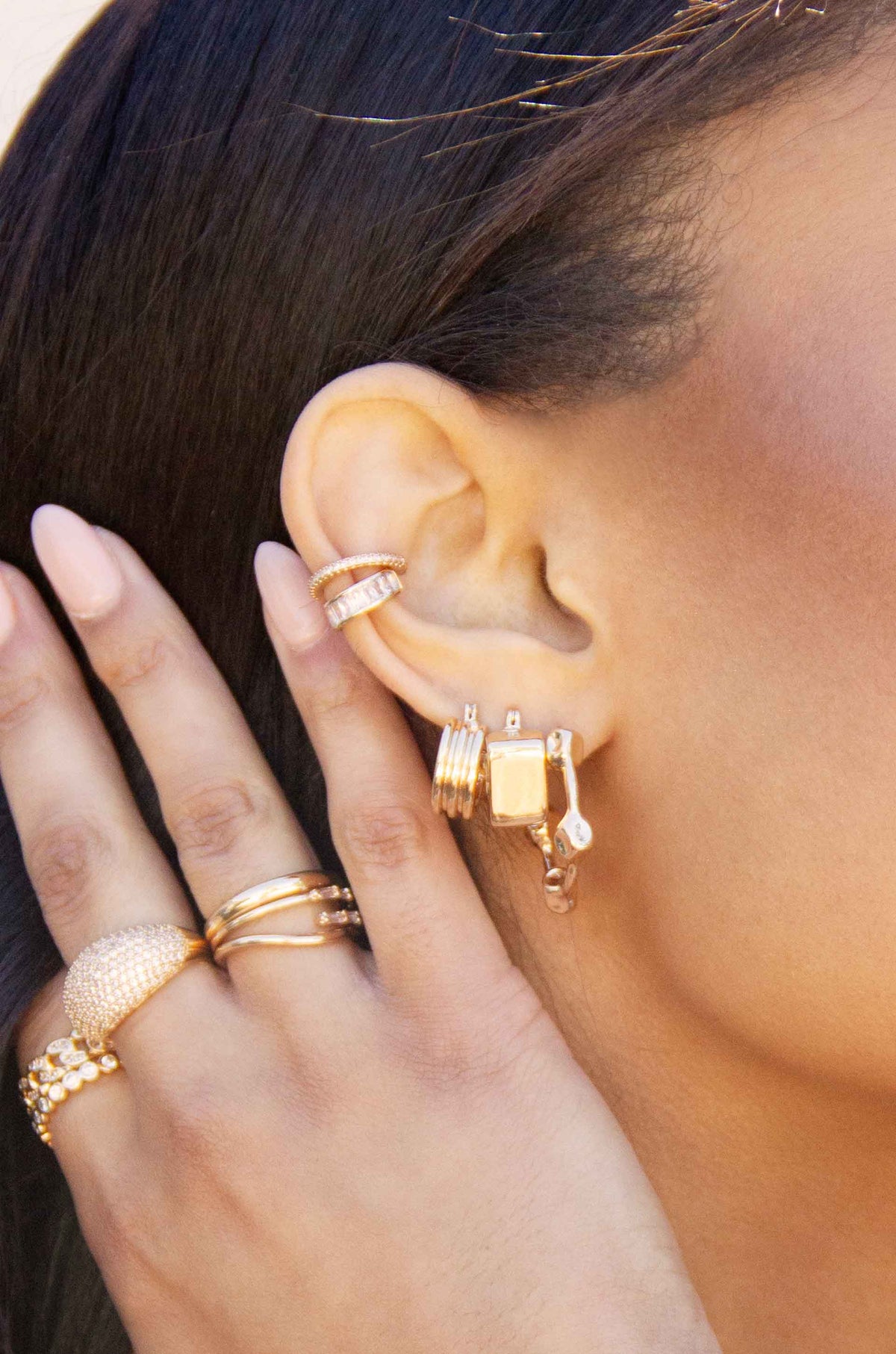 Free Form Ball Hoop Earrings - 18k Gold Plated | Ettika