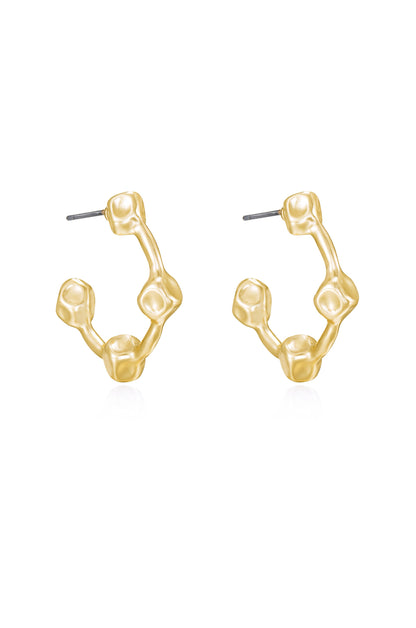 Free Form Ball Hoop Earrings - 18k Gold Plated | Ettika
