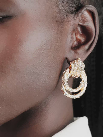 Only Royalty Crystal Earrings - Clear Crystals | Ettika