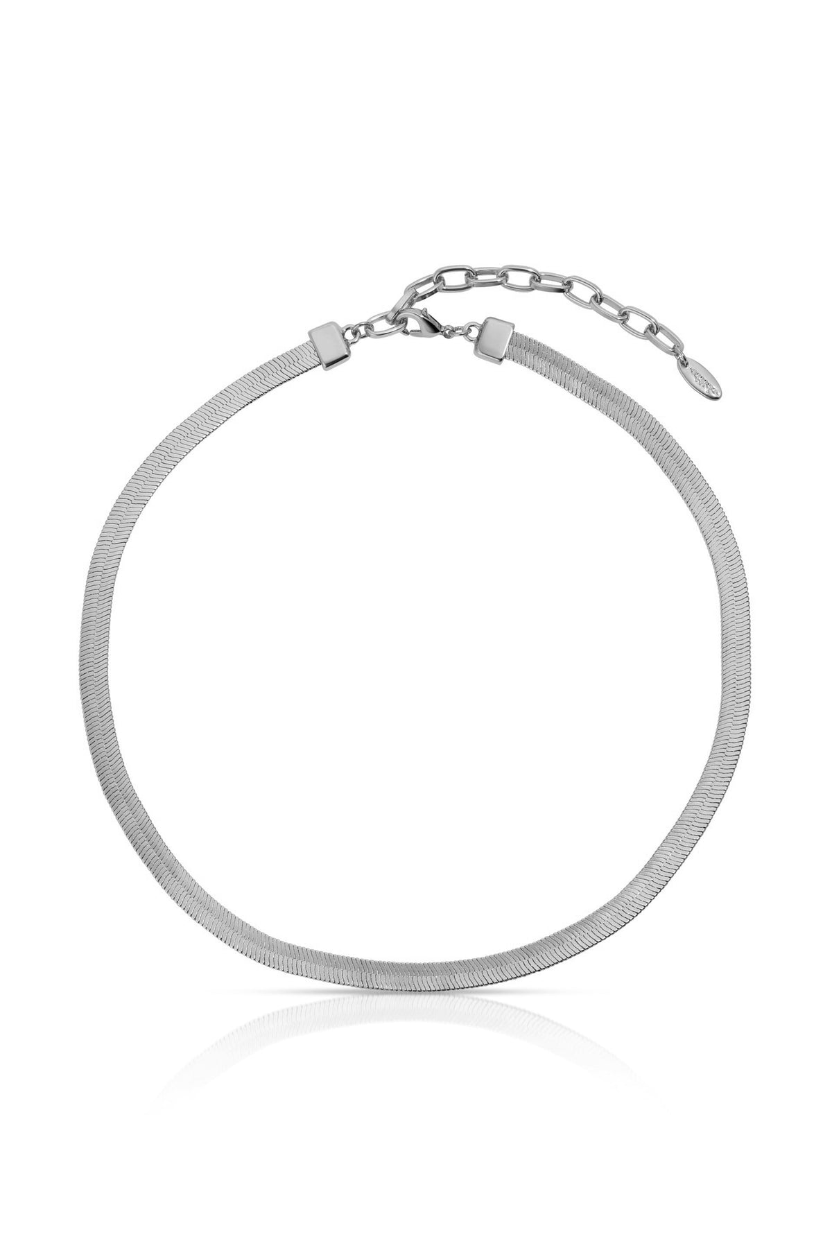 Brooklyn Flat Herringbone Chain Necklace - 18k Gold Plated | Ettika