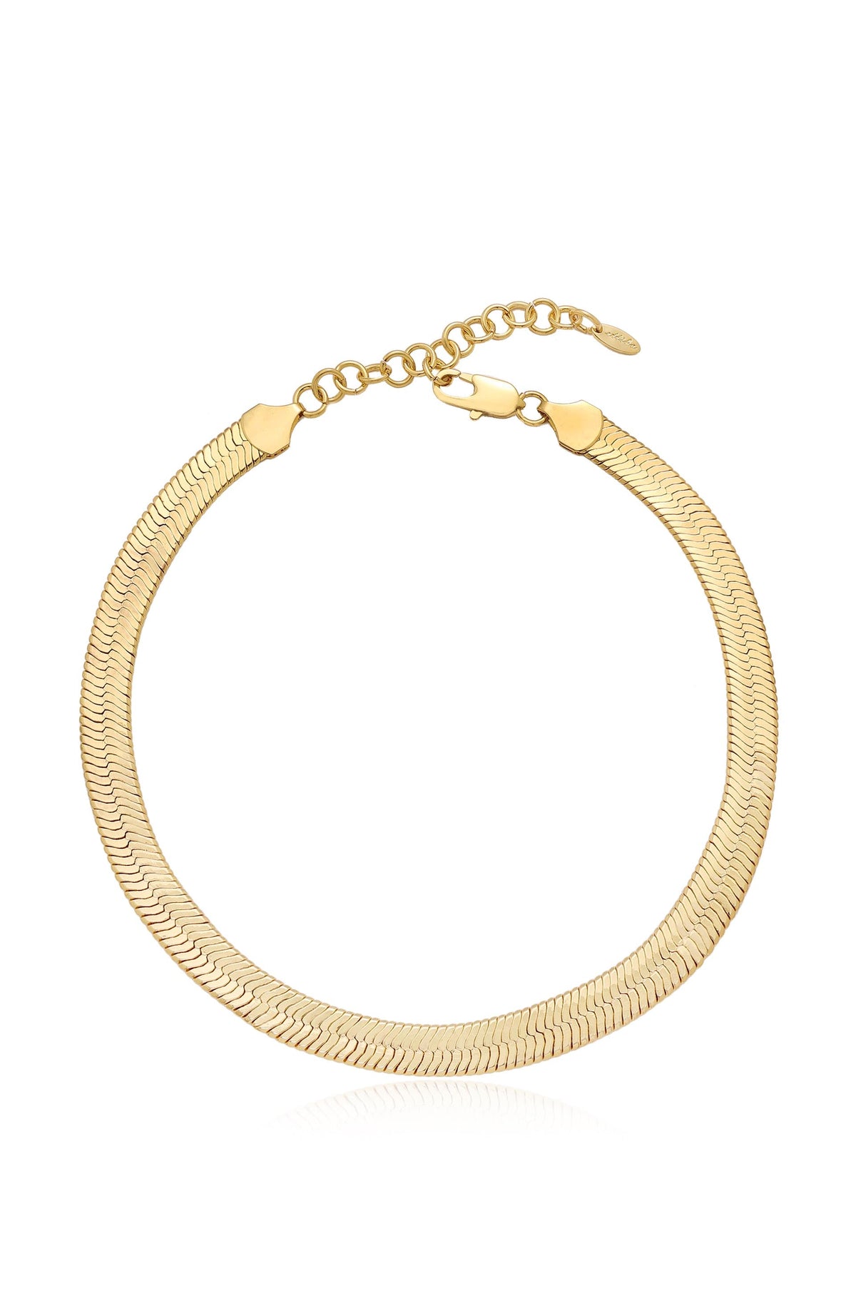Snake Smooth Herringbone Chain Necklace - 18k Gold Plated | Ettika