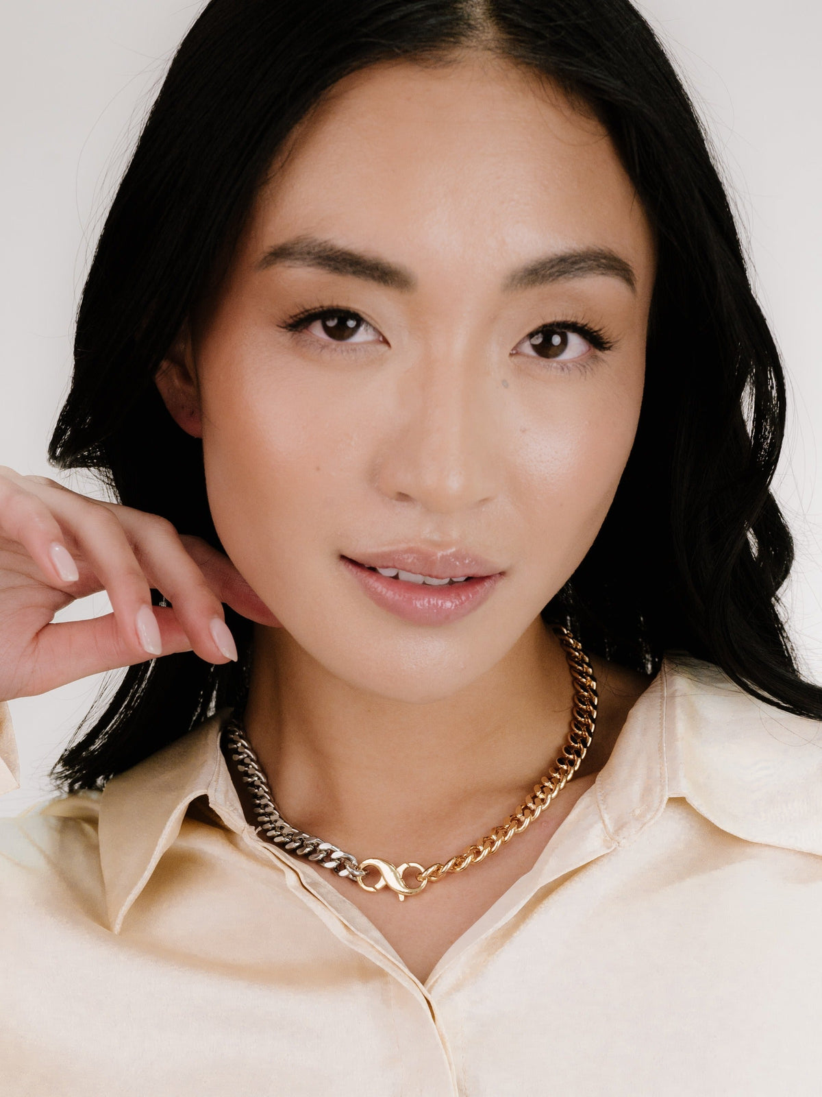 Mixed Metal Chain Link Necklace - 18k Gold Plated | Ettika
