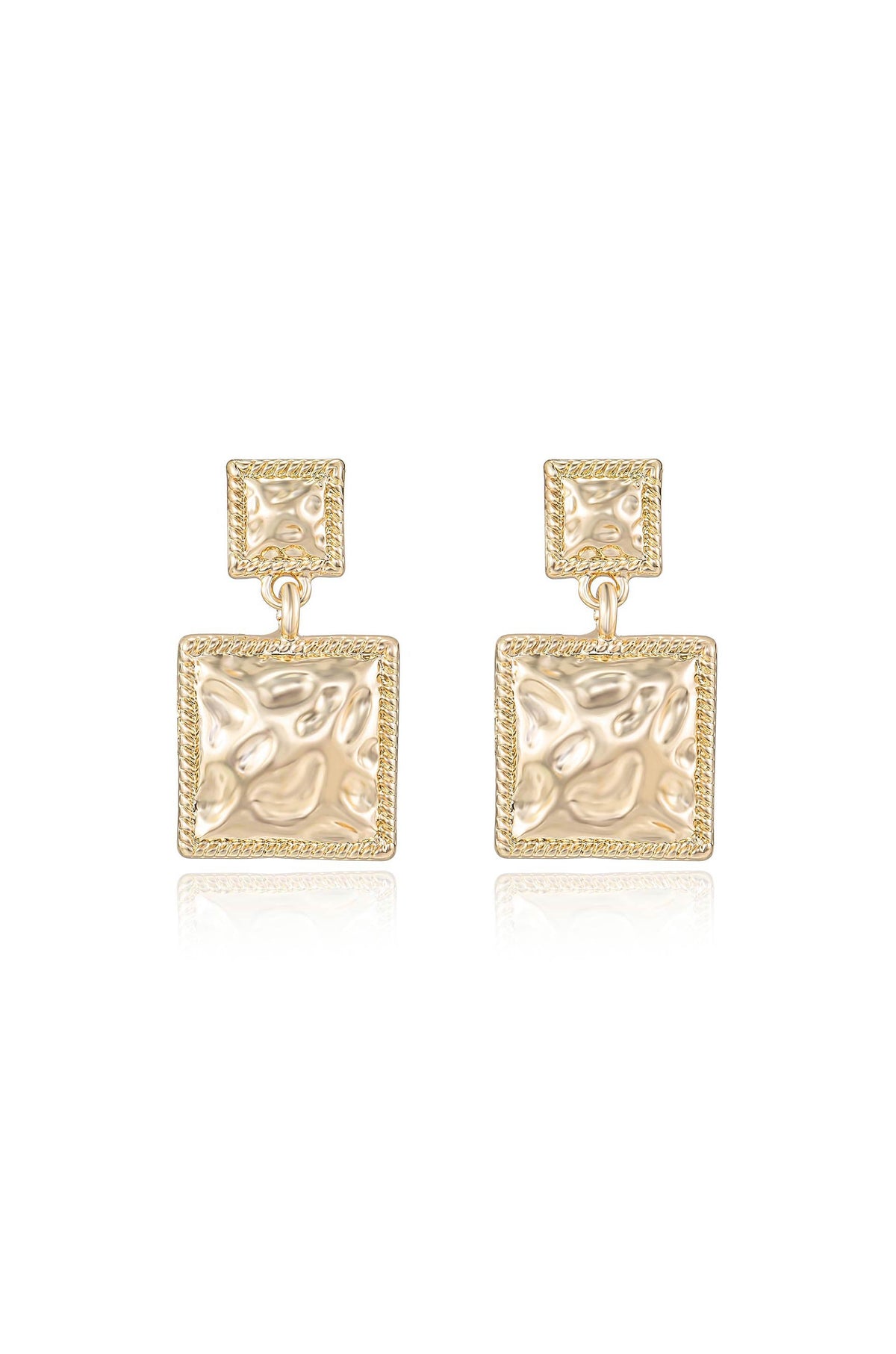 Repeated Square Dangle Earrings - 18k Gold Plated | Ettika