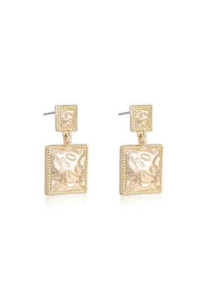 Repeated Square Dangle Earrings - 18k Gold Plated | Ettika