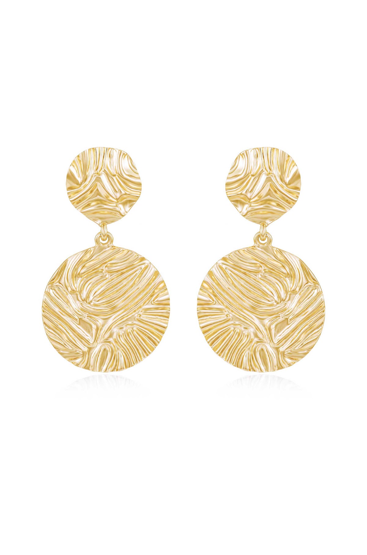 Textured Etching Earrings - 18k Gold Plated | Ettika