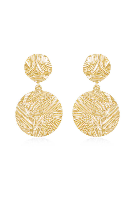 Textured Etching Earrings - 18k Gold Plated | Ettika