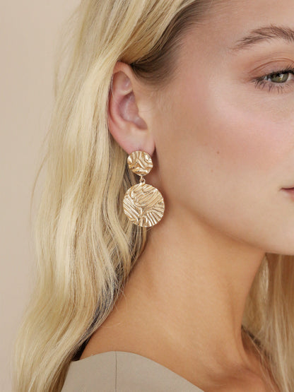 Textured Etching Earrings - 18k Gold Plated | Ettika