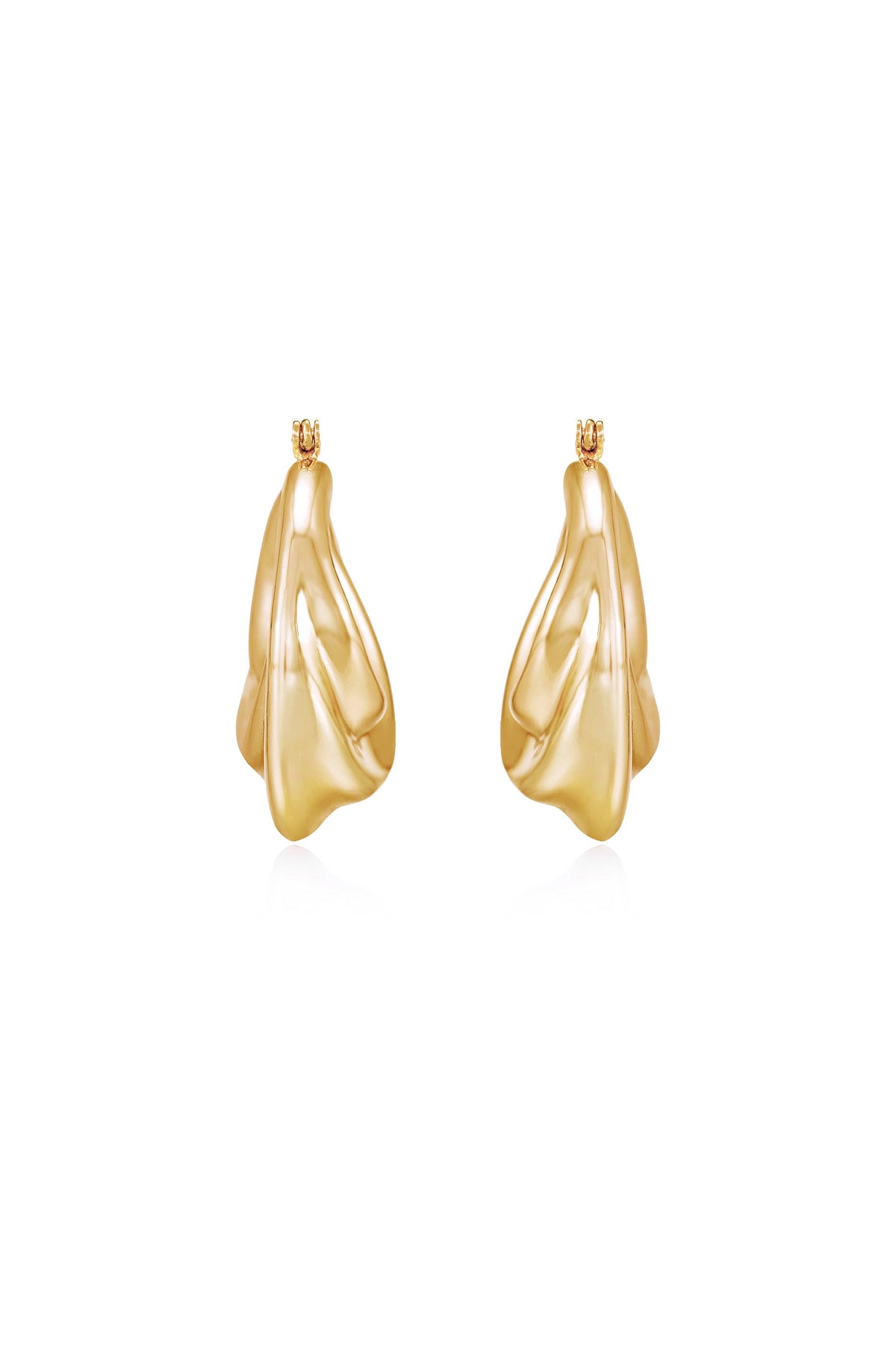 Crescent Swirl Hoop Earrings - 18k Gold Plated | Ettika