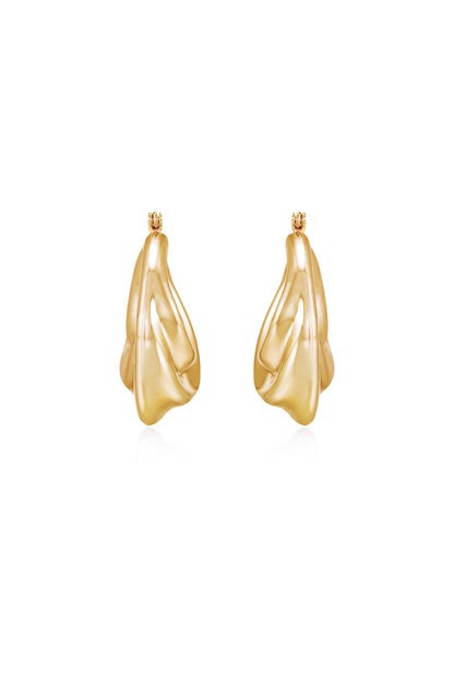 Crescent Swirl Hoop Earrings - 18k Gold Plated | Ettika