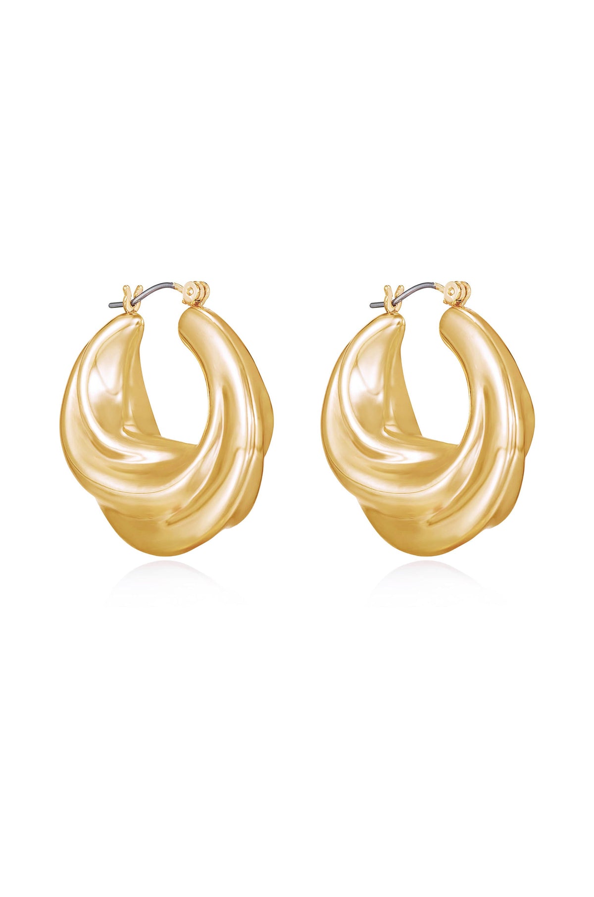 Crescent Swirl Hoop Earrings - 18k Gold Plated | Ettika