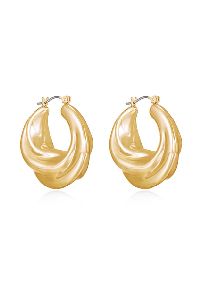 Crescent Swirl Hoop Earrings - 18k Gold Plated | Ettika