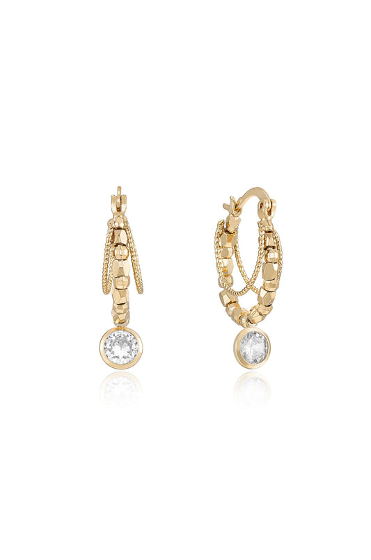 Boho Golden Hoop Earrings - 18k Gold Plated | Ettika