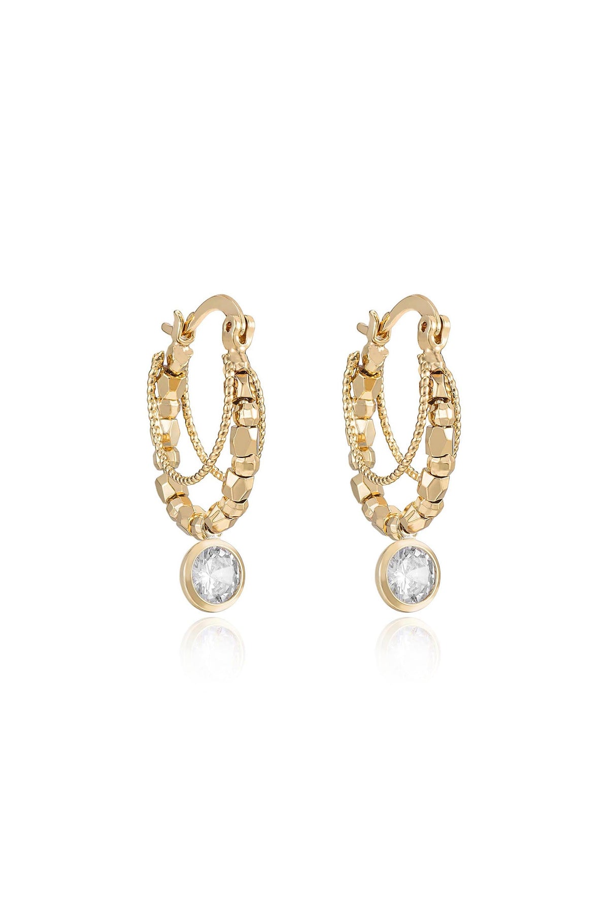 Boho Golden Hoop Earrings - 18k Gold Plated | Ettika