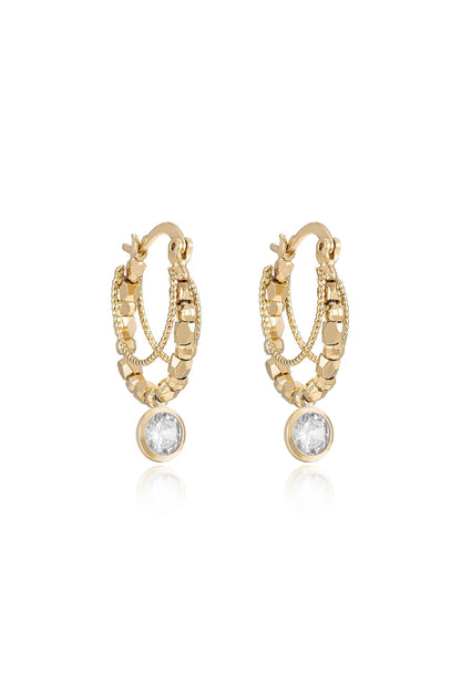 Boho Golden Hoop Earrings - 18k Gold Plated | Ettika