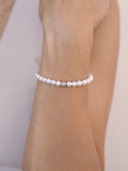 Pearl Adjustable Bracelet - Pearl with 18k Gold Plating | Ettika