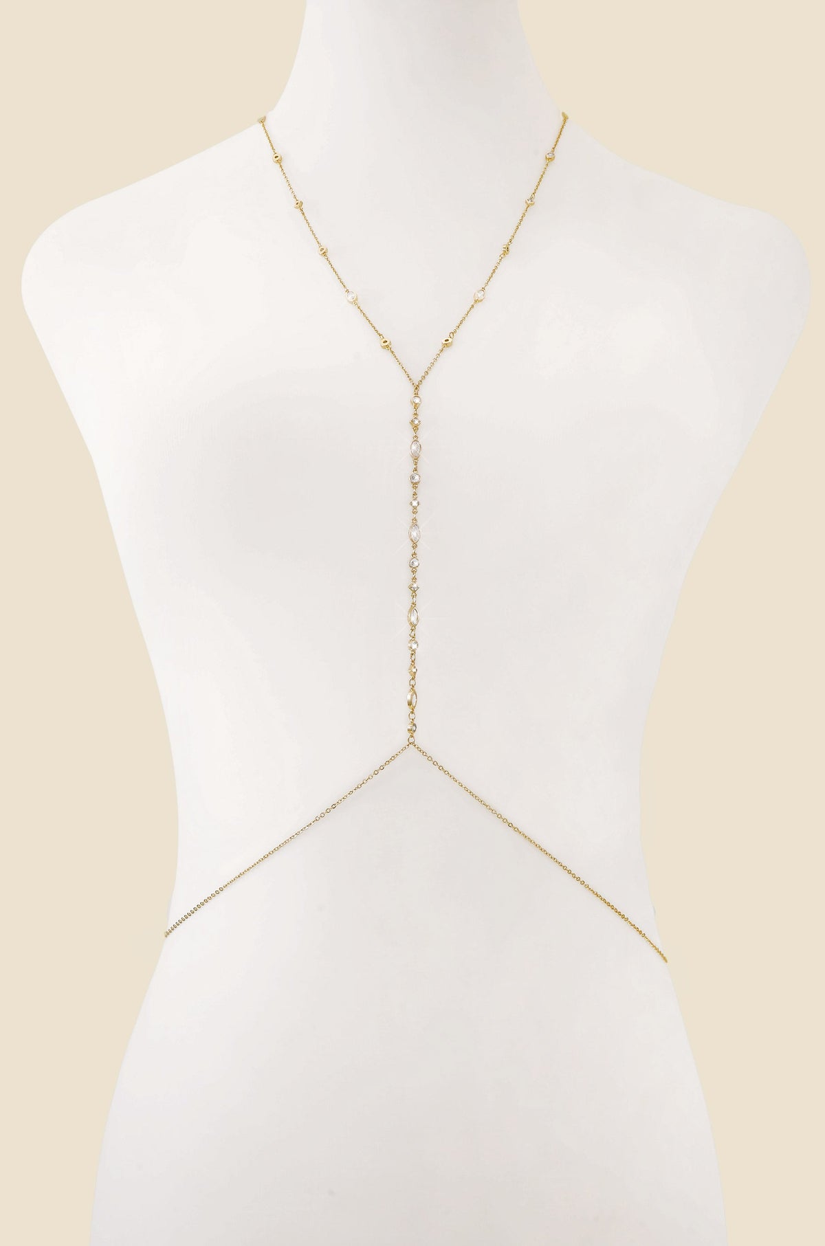 Blissful Crystal Body Chain - Gold Tone | Ettika