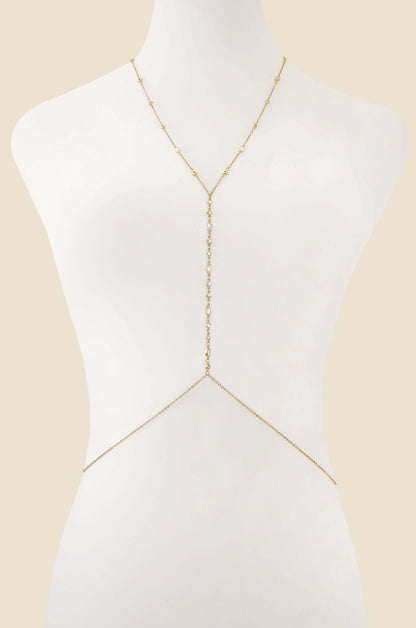 Blissful Crystal Body Chain - Gold Tone | Ettika