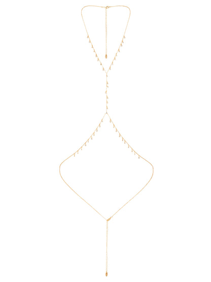 Crystal Fringe Body Chain - Clear Crystals | Ettika