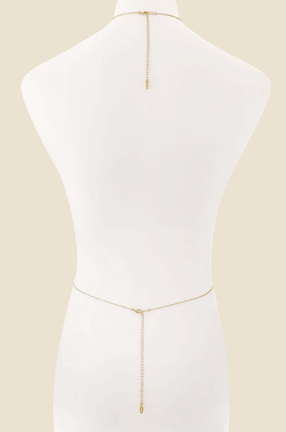 Crystal Fringe Body Chain - Clear Crystals | Ettika