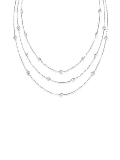 Crystal Dot Layered Necklace - Clear Crystal with 18k Gold Plating | Ettika