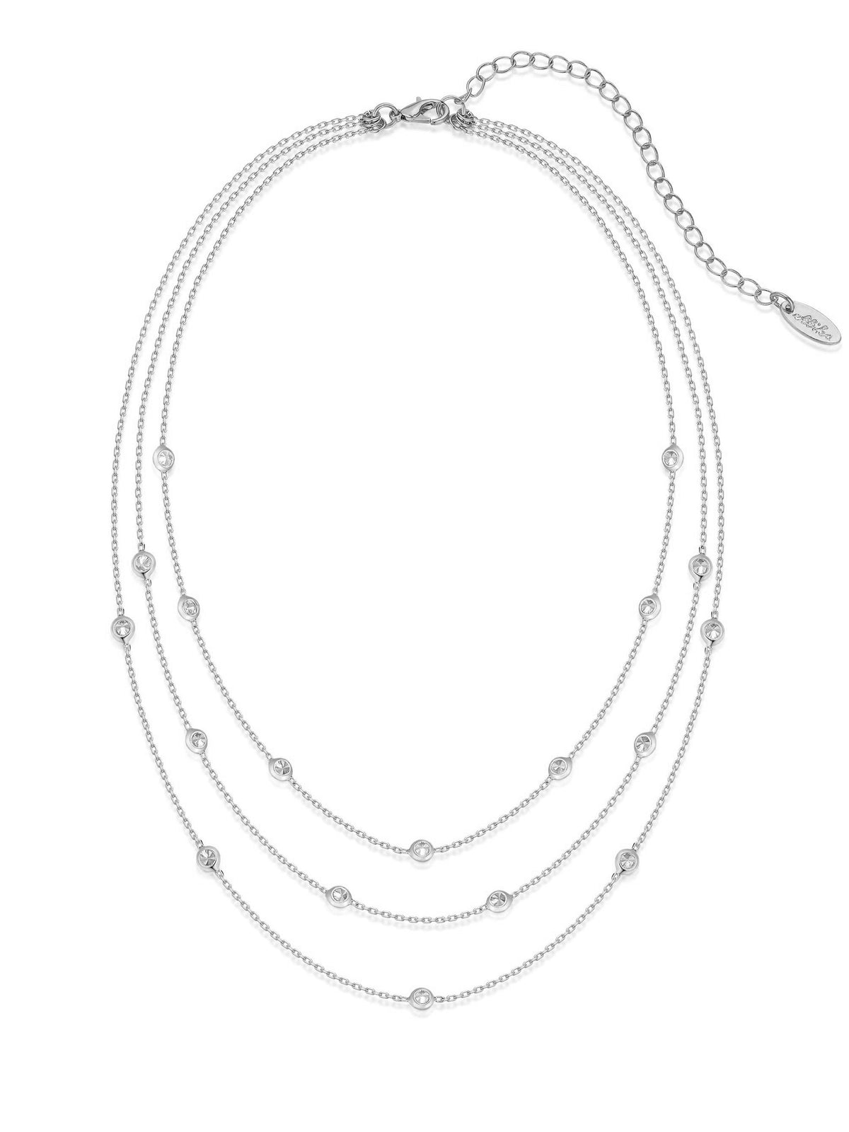 Crystal Dot Layered Necklace - Clear Crystal with 18k Gold Plating | Ettika
