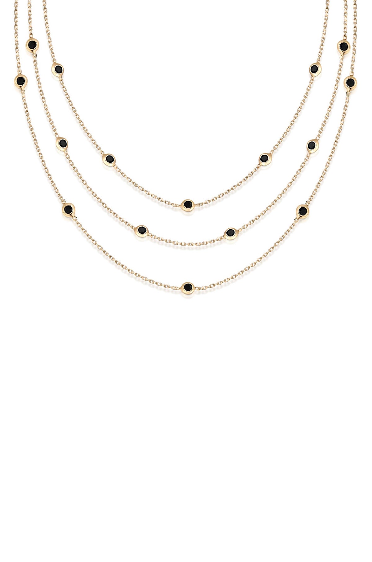 Crystal Dot Layered Necklace - Clear Crystal with 18k Gold Plating | Ettika