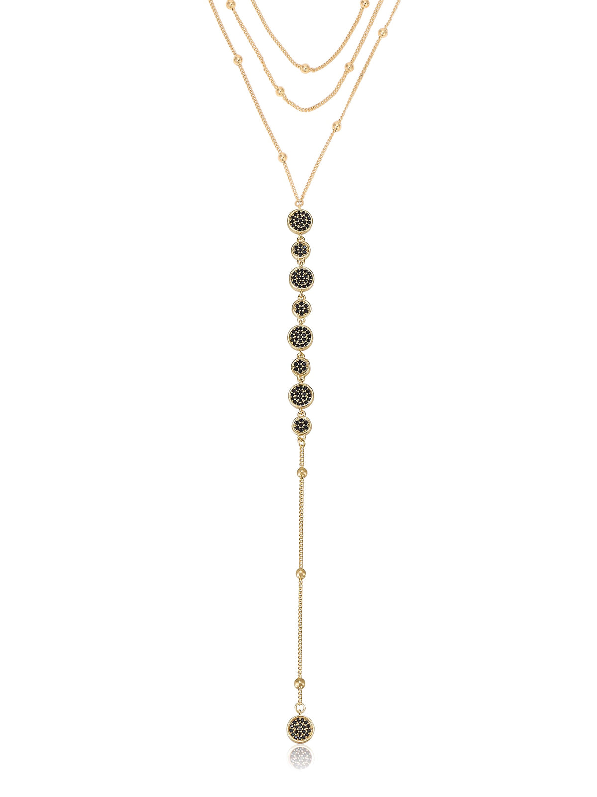 Bali Dreams Crystal Lariat Necklace - Black Crystal with 18k Gold Plating | Ettika