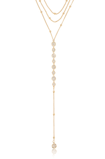 Bali Dreams Crystal Lariat Necklace - Black Crystal with 18k Gold Plating | Ettika