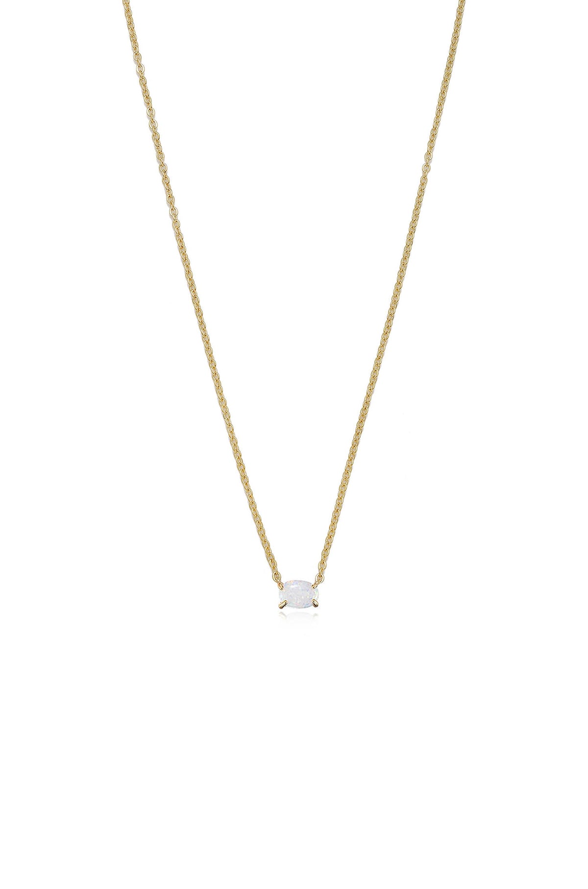 Ettika Jewelry | 18kt Gold Plated & Keepsake Kyocera Opal Necklace - Blue Opal with 18k Gold Plating | Ettika