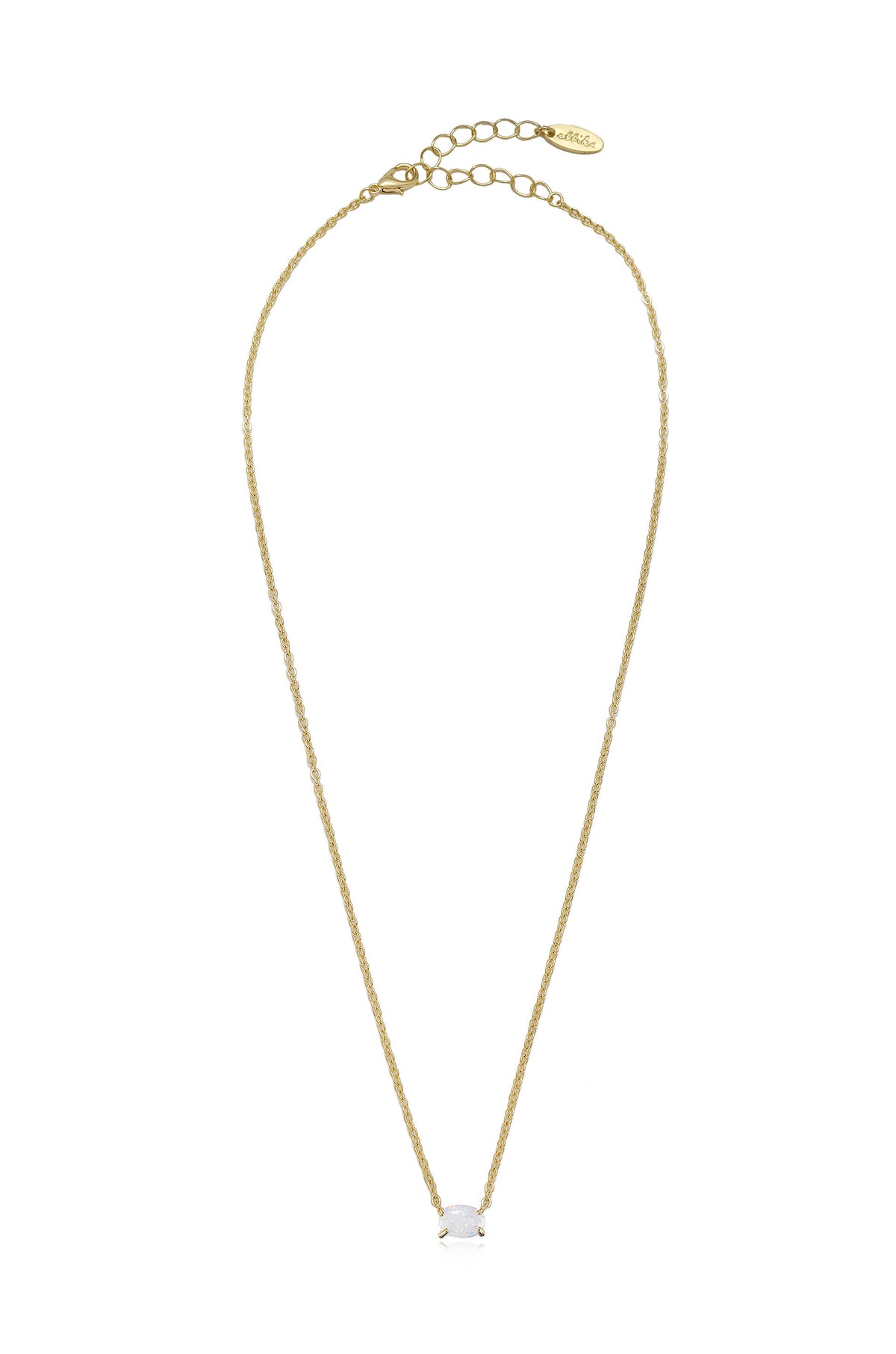 Ettika Jewelry | 18kt Gold Plated & Keepsake Kyocera Opal Necklace - Blue Opal with 18k Gold Plating | Ettika
