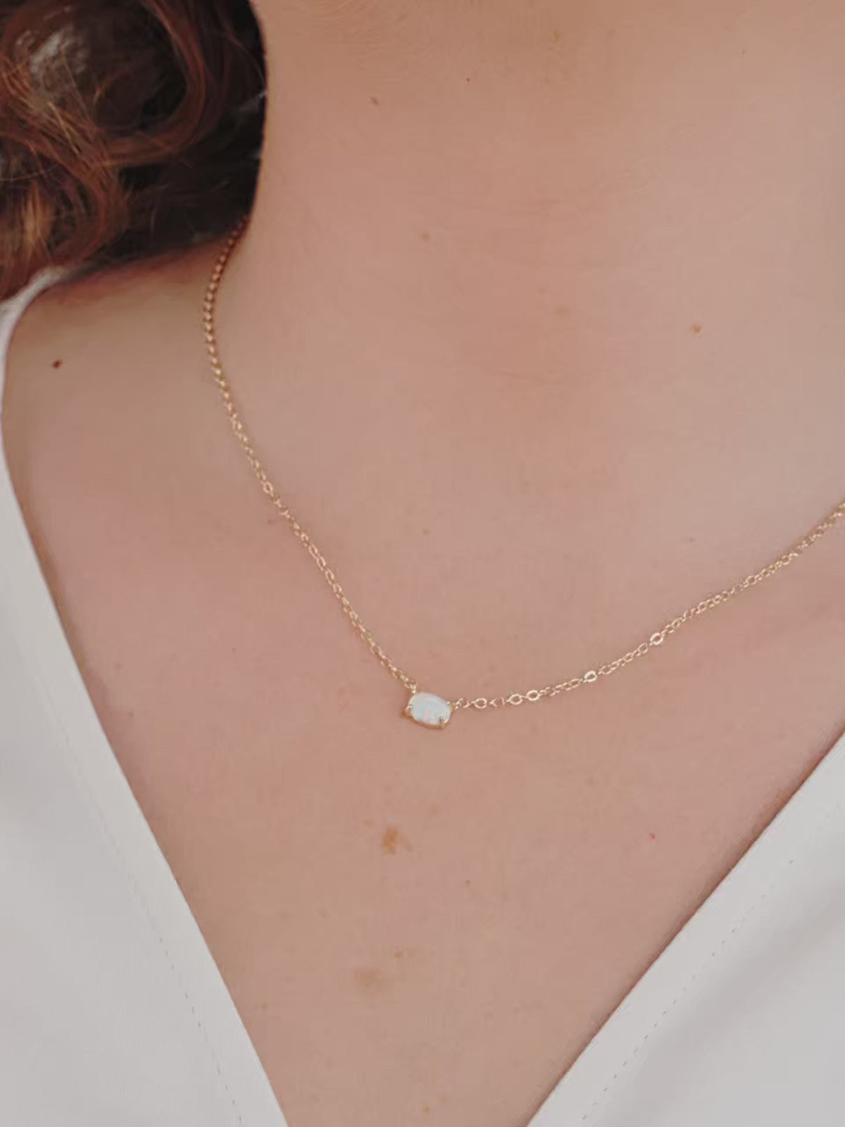 Ettika Jewelry | 18kt Gold Plated & Keepsake Kyocera Opal Necklace - Blue Opal with 18k Gold Plating | Ettika