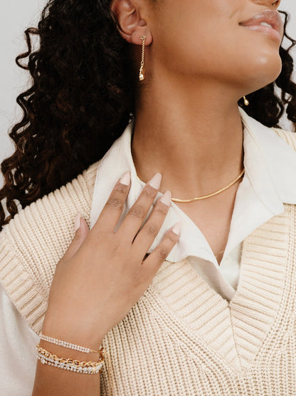The Ultimate Pearl and Crystal Mixed Bracelet Stack - Pearl with 18k Gold Plating | Ettika