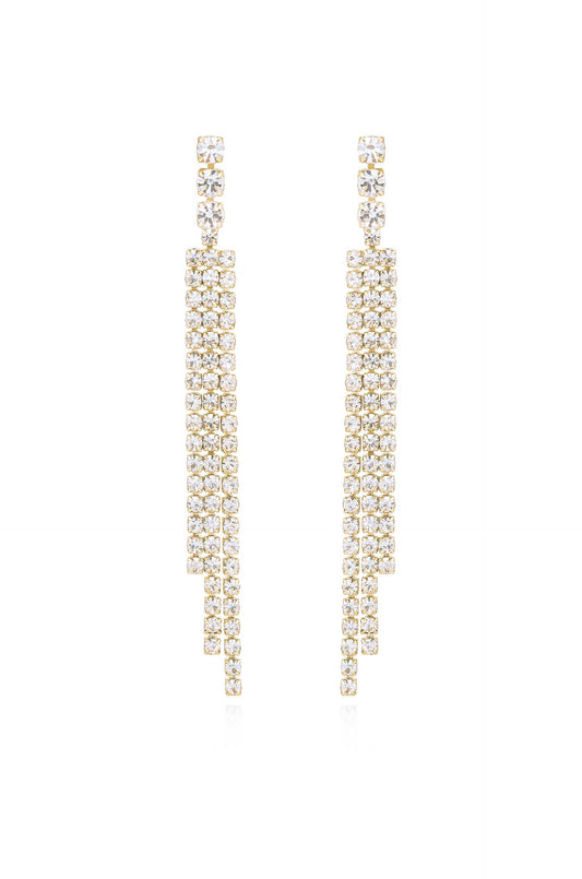 The Moment Crystal Dangle Earrings - Clear Crystals | Ettika