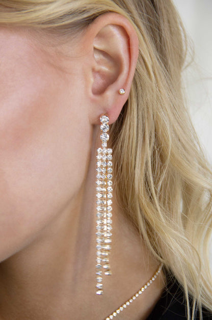 The Moment Crystal Dangle Earrings - Clear Crystals | Ettika