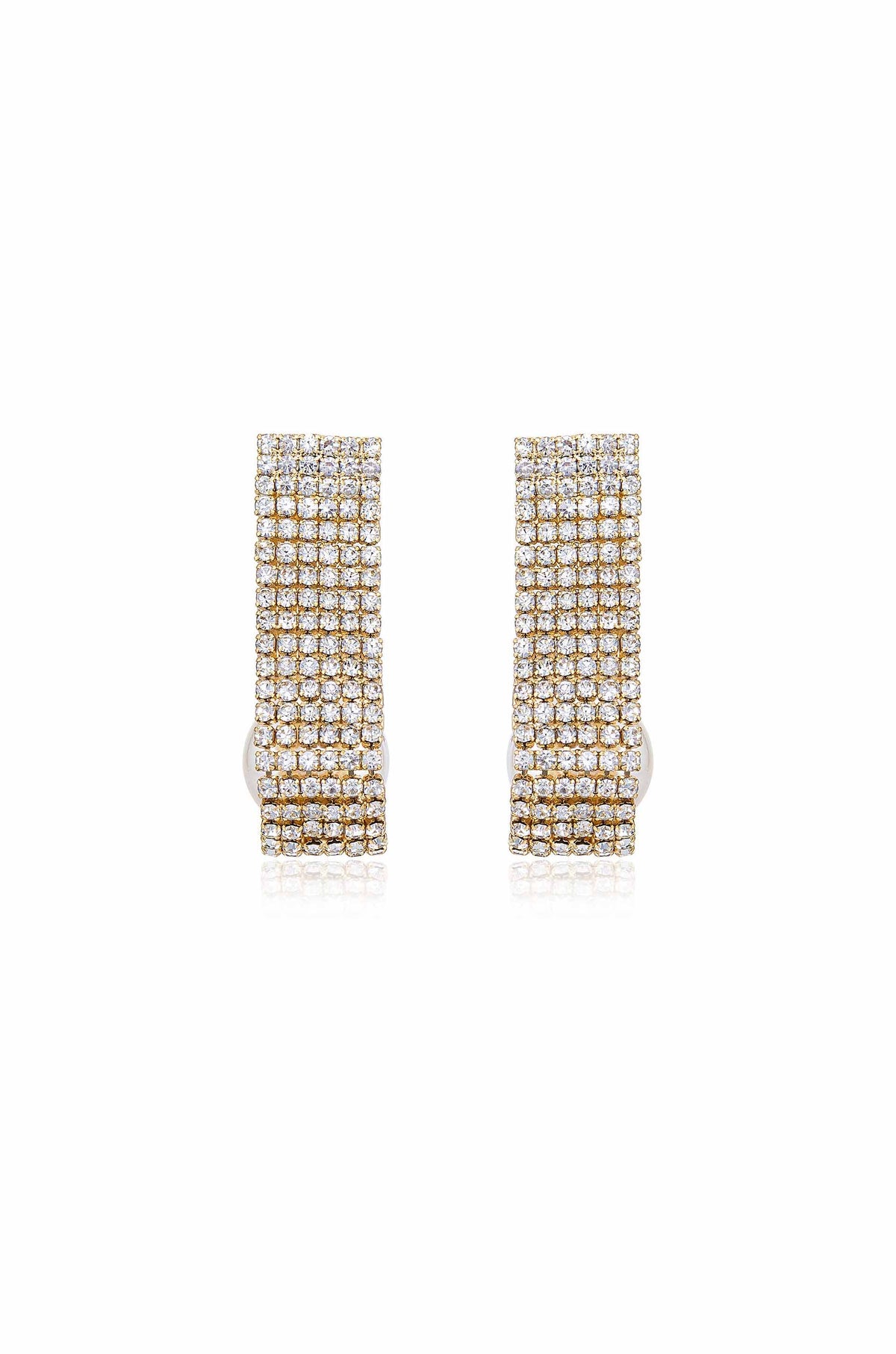 Swaddled Pearl Crystal Teardrop Earrings - Pearl | Ettika