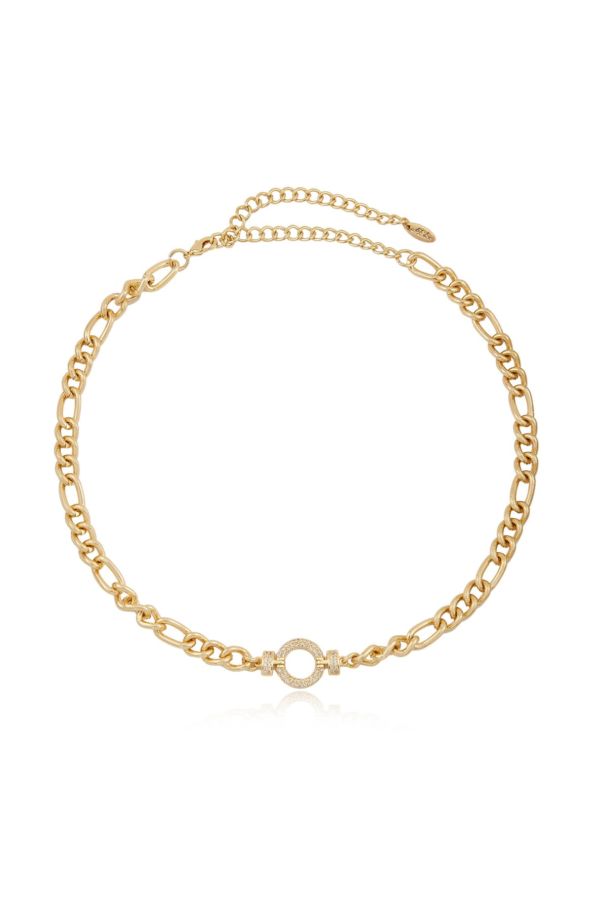 Eternity Crystal Circle Chain Link Necklace - 18k Gold Plated | Ettika